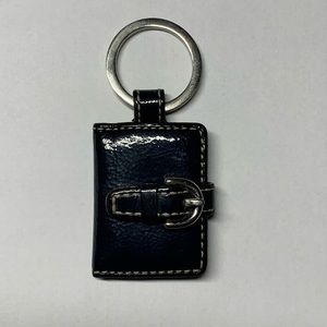 Coach Photo Key Chain Navy Patent
